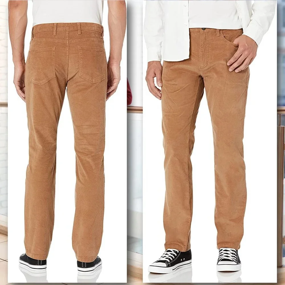GOODTHREADS Straight-Fit 5-Pocket Comfort Stretch Corduroy Pants NEW WITH TAGS!